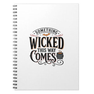 Caderno Espiral Camisa Vintage Something Wicked de Halloween Desig