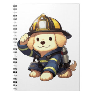 Caderno Espiral Camiseta Clássica de Bombeiro Cão