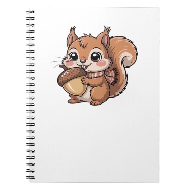 Caderno Espiral Camiseta Clássica de Esquilo do outono (Frente)