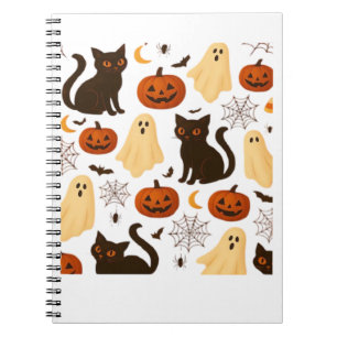 Caderno Espiral Camiseta Clássica Vintage de Halloween com Fantasm