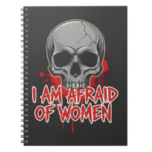 Caderno Espiral Camiseta com Design de Medo de Mulheres
