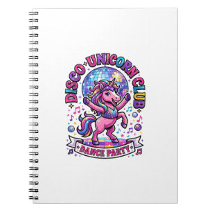 Caderno Espiral Camiseta Comercial do Unicorn Disco Unicorn Club G