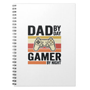 Caderno Espiral Camiseta Controle Vintage Pai Gamer Design_1