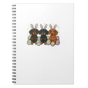 Caderno Espiral Camiseta da Páscoa do Dachshund