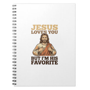 Caderno Espiral Camiseta de Fé Vintage Engraçada Jesus Ama Você De