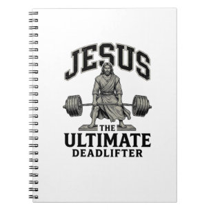 Caderno Espiral Camiseta de ginásio vintage Jesus Ultimate Deadlif