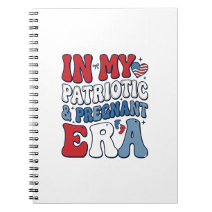 Caderno Espiral Camiseta de Gravidez Vintage Era Grávida Patriótic