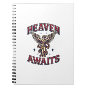 Caderno Espiral Camiseta de gravura vintage de anjo gótico O Céu E
