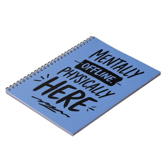 Caderno Espiral Camiseta de Introvertido Mentalmente Offline (Left Side)