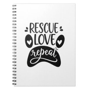 Caderno Espiral Camiseta de Pata de Cachorro Repita Amor Resgate