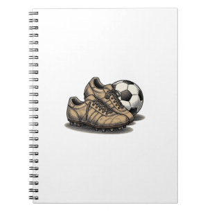 Caderno Espiral Camiseta Desenho de Chuteiras e Bola de Futebol An