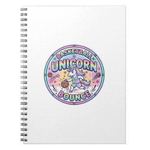 Caderno Espiral Camiseta Divertida Unicórnio Basquetebol Unicórnio