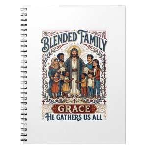 Caderno Espiral Camiseta Família Mista Jesus Família Reconstituída