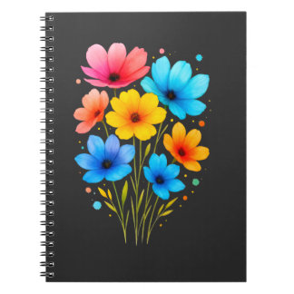 Caderno Espiral Camiseta Floral Bonita de Flor