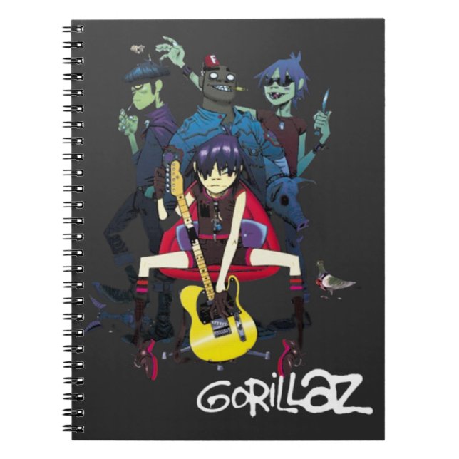 Caderno Espiral Camiseta Gorrillaz (Frente)