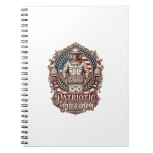 Caderno Espiral Camiseta Gráfica Vetorial de Apicultor Patriota