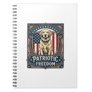 Caderno Espiral Camiseta Gráfica Vetorial do Retriever Dourado Pat