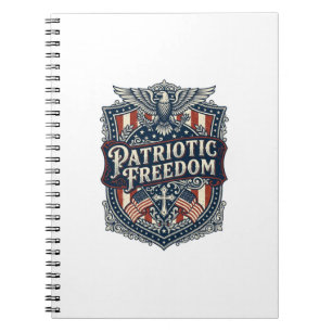 Caderno Espiral Camiseta Gráfica Vetorial Fé Patriótica Família Li