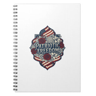 Caderno Espiral Camiseta Gráfica Vetorial Jardim Rústico Patriota_