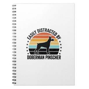 Caderno Espiral Camiseta Gráfica Vintage Pôr do Sol Doberman Pinsc