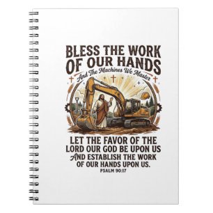 Caderno Espiral Camiseta Jesus Mecânico Diesel Equipamento Pesado
