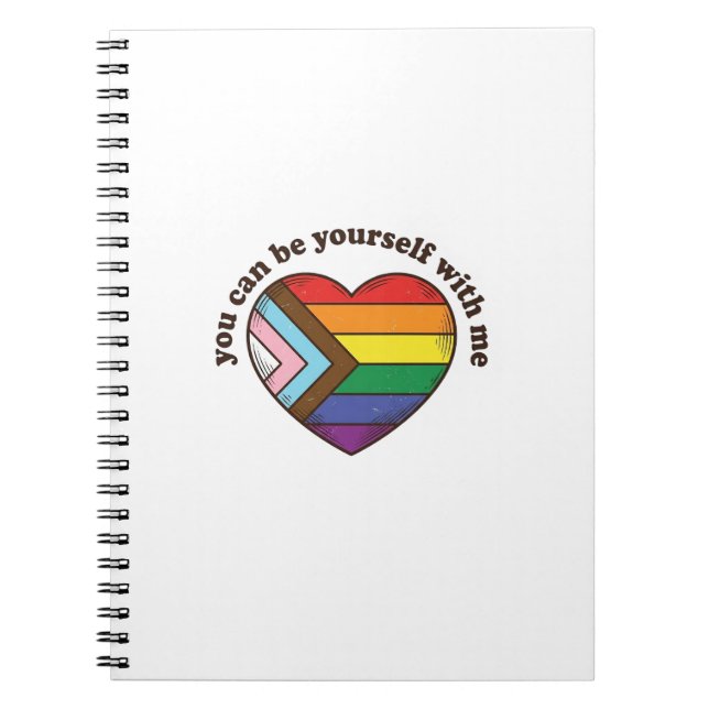 Caderno Espiral Camiseta Orgulho Coração Você Pode Ser Você Mesmo  (Frente)
