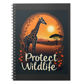 Caderno Espiral Camiseta Regata Girafa da Savana