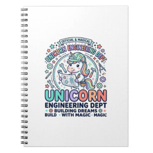 Caderno Espiral Camiseta T Unicórnio Engenharia Dept Bold Tipograf