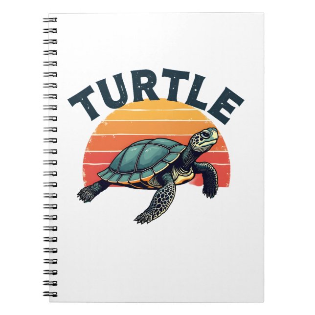 Caderno Espiral Camiseta Tartaruga Retro (Frente)