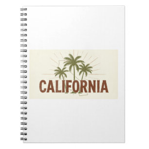 Caderno Espiral Camiseta Vintage California Estampa Retro de Pal