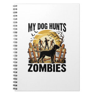 Caderno Espiral Camiseta Vintage de Caça a Zumbi Halloween_1