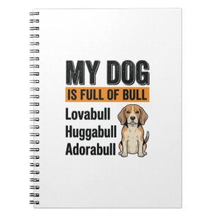 Caderno Espiral Camiseta Vintage Engraçada Meu Cachorro Está Cheio