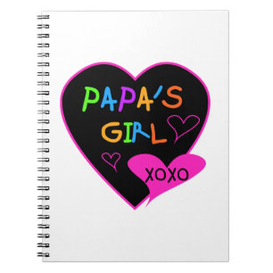 Caderno Espiral Camisetas da menina da papá, chapéus, canecas, b