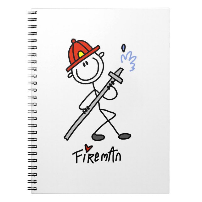 Caderno Espiral Camisetas e Presentes Básicos de Bombeiro em Figur (Frente)