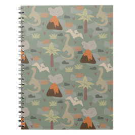 Caderno Espiral Camoflauge Dinosaurs and Volcanoes