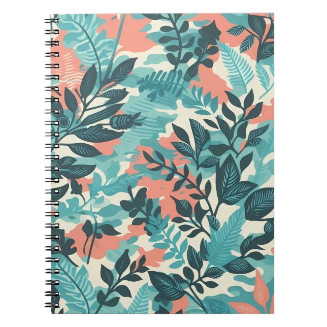 Caderno Espiral Camouflage Abstrato (Frente)