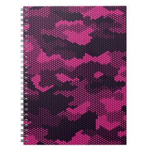 Caderno Espiral Camouflage hexagonal, fundo de textura militar