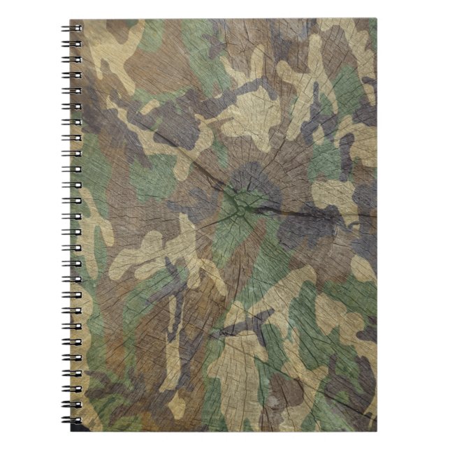 Caderno Espiral Camouflage Woodland Green Brown (Frente)