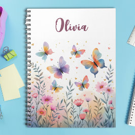 Caderno Espiral Campanha da Borboleta Aquarela Encantadora