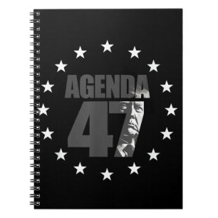 Caderno Espiral Campanha de Re-Eleição Patriótica Agenda 47 Trump