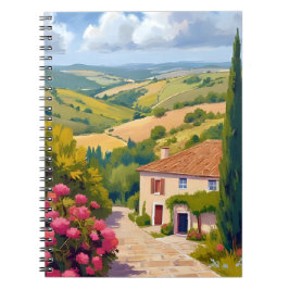 Caderno Espiral Campestre Italiano | Vinhedo Aquarela Viagem