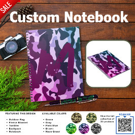 Caderno Espiral Camping Journal | ADICIONAR INICIAL Camuflagem Cri