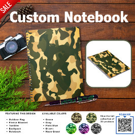 Caderno Espiral Camping Journal | ADICIONAR INICIAL Camuflagem Cri