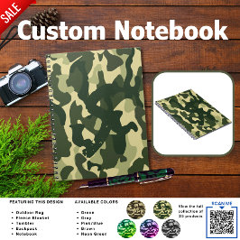 Caderno Espiral Camping Journal | ADICIONAR INICIAL Camuflagem Cri