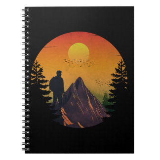 Caderno Espiral Camping nature sunset