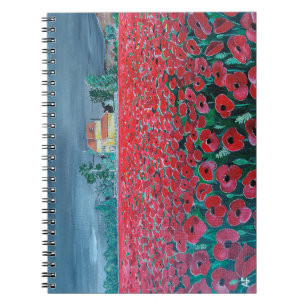 Caderno Espiral Campo de Amapolas Pintura de Alfred Fox