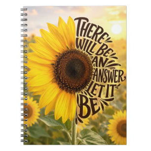 Caderno Espiral Campo de Girassóis com Citação Inspiradora
