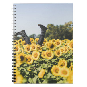 Caderno Espiral Campo de girassol no dia