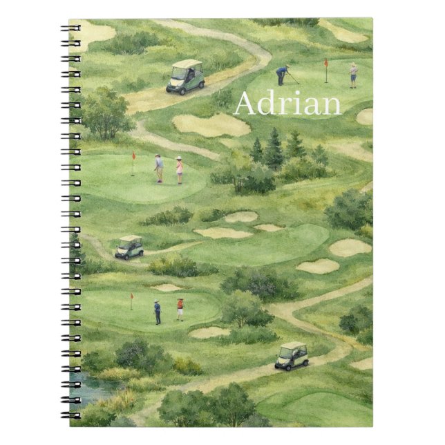 Caderno Espiral Campo de golfe personalizado (Frente)