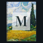Caderno Espiral Campo de trigo Van Gogh com ciprestes. Impressioni<br><div class="desc">O caderno "Campo de Trigo com Cipras" de Van Gogh com monograma.</div>
